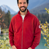 Full Zip Relaxed Canadian Jacket In Red