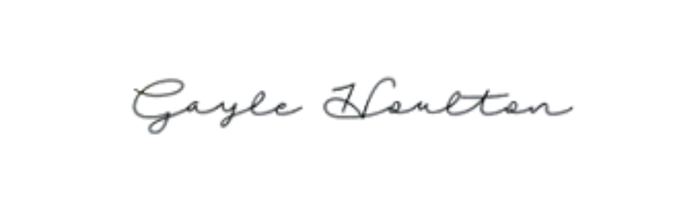 Gayle Houlton written in cursive handwriting