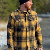 Brush Flannel Shacket / Gold Black Plaid