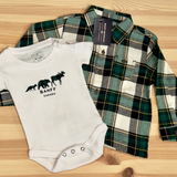 Baby White and Green 3 Animals with Banff Onesie