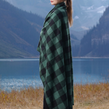 Green Black Buffalo Check Fleece Blanket