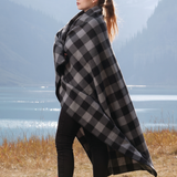 Large Grey Black Buffalo Check Fleece Blanket