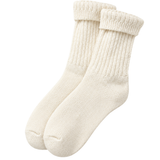 Wool Ribbed Crew Socks - Ivory