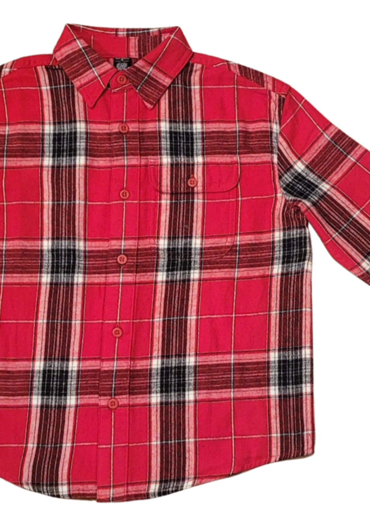Red plaid shirt on a white background