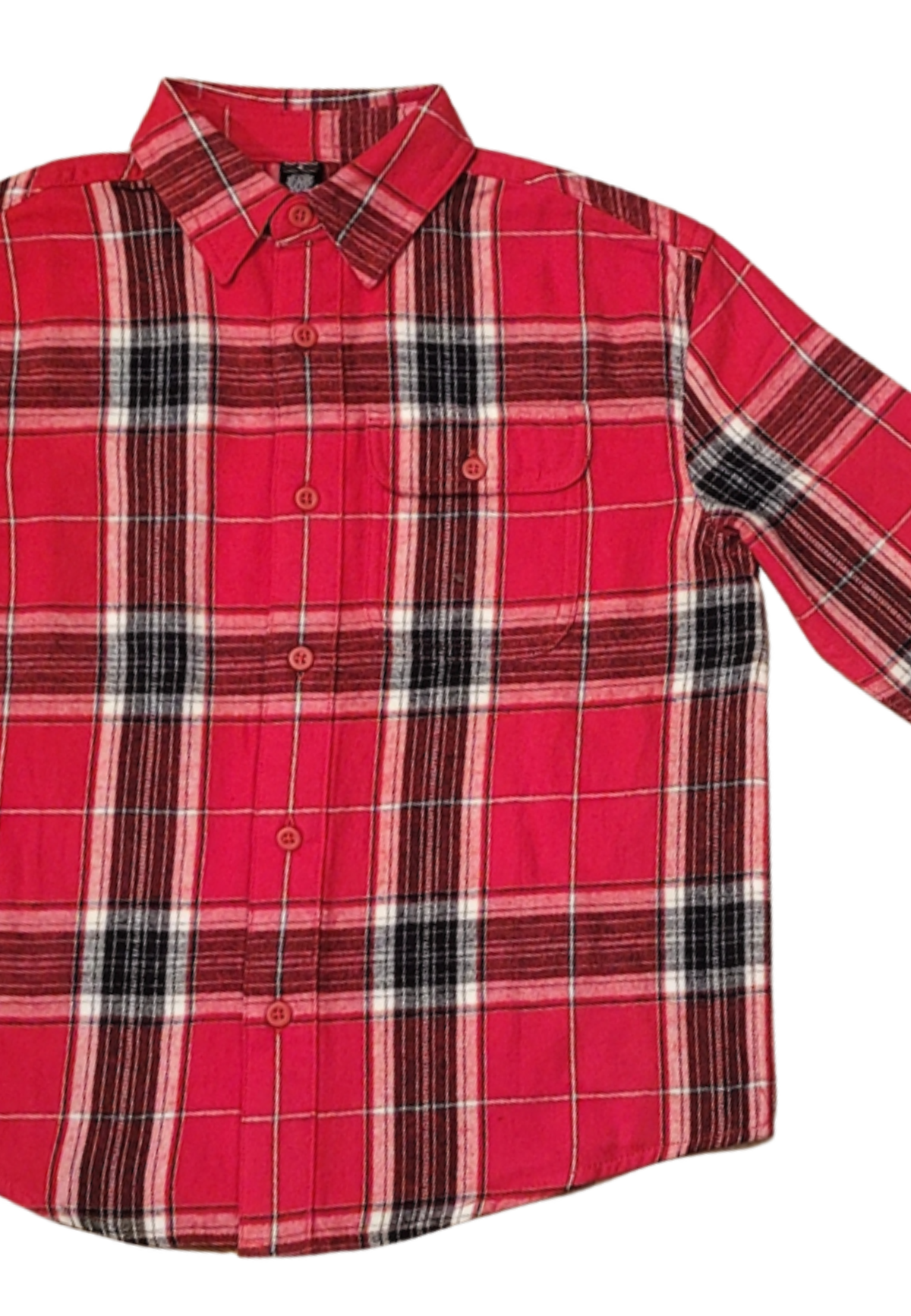 Red plaid shirt on a white background