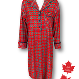 1001 / Woman's Knee Length Flannel Nightshirt in Mini Royal Stewart