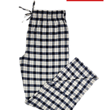 Men's Flannel Lounge Pant / Cream and Navy with Gold Accent