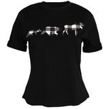 Ladies Petite Fit Black 3 Animal T-Shirt