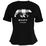 Ladies Petite Fit Black Bear T-Shirt Banff Canada