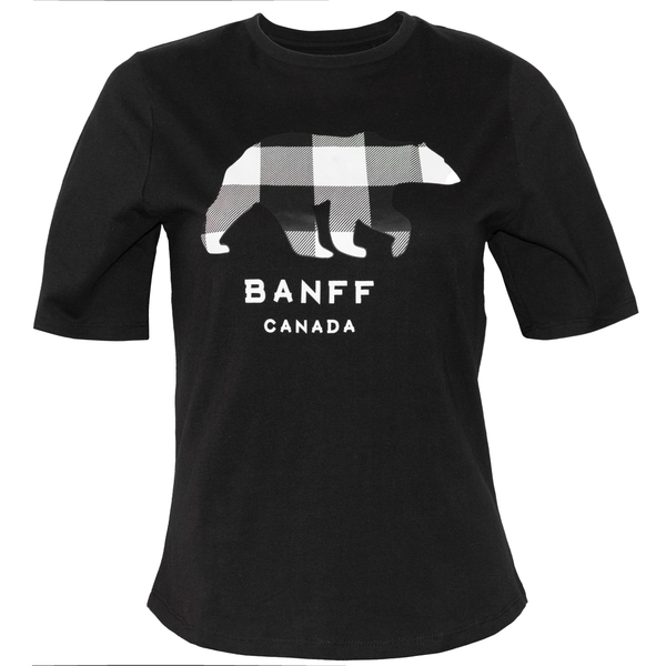 Ladies Black Bear T-Shirt Banff Canada