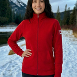Full Zip Fitted Canadian Jacket In Red