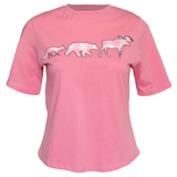 Ladies Petite Fit Pink 3 Animal T-Shirt