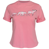 Ladies Petite Fit Pink 3 Animal T-Shirt