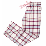 Ladies Flannel Lounge Pants in Mulberry / Blue and Pink Accents