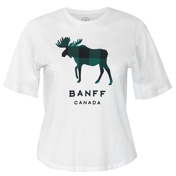 Ladies Green Moose T-Shirt Banff