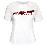 Ladies Petite Fit Red 3 Animal T-Shirt