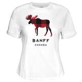 Ladies Red Moose T-Shirt Banff Canada
