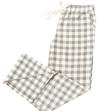 Ladies Flannel Lounge Pants in Light Grey Buffalo Check