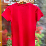 Ladies Long Fitted Red 3 Animals with Banff T-Shirt