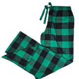 Flannel Lounge Pants in Black and Green Buffalo Check