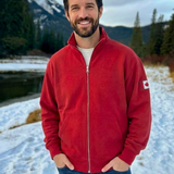 Full Zip Relaxed Canadian Jacket In Red