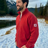 Full Zip Relaxed Canadian Jacket In Red
