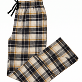 Men's Flannel Lounge Pant / Black and Cognac