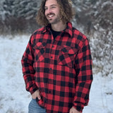 Canadian classic red and black buffalo check camping jacket