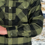 312 Men's Black and Olive Buffalo Check Flannel Shirt