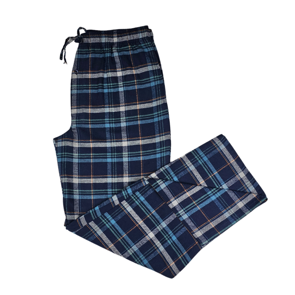 Men s Flannel Lounge Pant Multi Blue Plaid Rocky Mountain Flannel Company