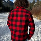 412 Men's Red And Black Large Buffalo Check Flannel Shirt