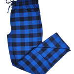 Mens Flannel Lounge Pant in Blue Buffalo Check folded