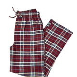 Men's Flannel Lounge Pant / Navy and Burgundy Plaid