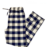 Men's Flannel Lounge Pant / Navy and Cream Buffalo Check