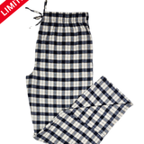 Men's Flannel Lounge Pant / Cream and Navy with Gold Accent