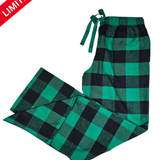 Flannel Lounge Pants in Black and Green Buffalo Check