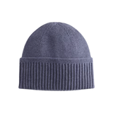 Classic Ribbed Cable Trim Beanie - Mixed Grey