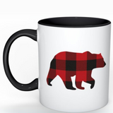 Mug in Red Black Buffalo Check / Bear