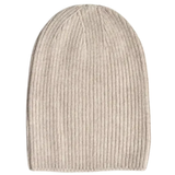 Oatmeal CashWool Fold Over Beanie