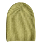 Olive CashWool Fold Over Beanie on a white background