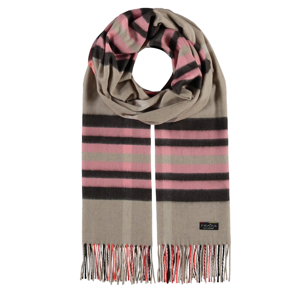 Classic Oversized Plaid Scarf in Pink Camel