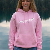 Adults Pink 3 Animals Hoodie
