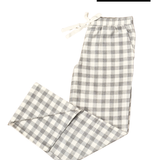 Ladies Flannel Lounge Pants in Light Grey Buffalo Check