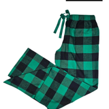 Flannel Lounge Pants in Black and Green Buffalo Check