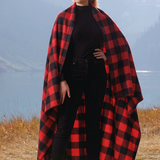 Large Red Black Buffalo Check Fleece Blanket