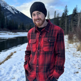 Brush Flannel Shacket  Red / Black Plaid
