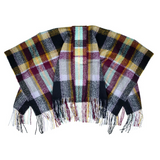 Boucle Ruana in grey and magenta