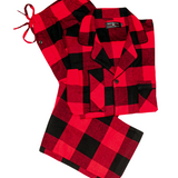 Ladies 2pc. Flannel Pyjama / Red and Black Buffalo Check