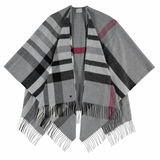 Plaid Ruana (Poncho) in Morning Grey