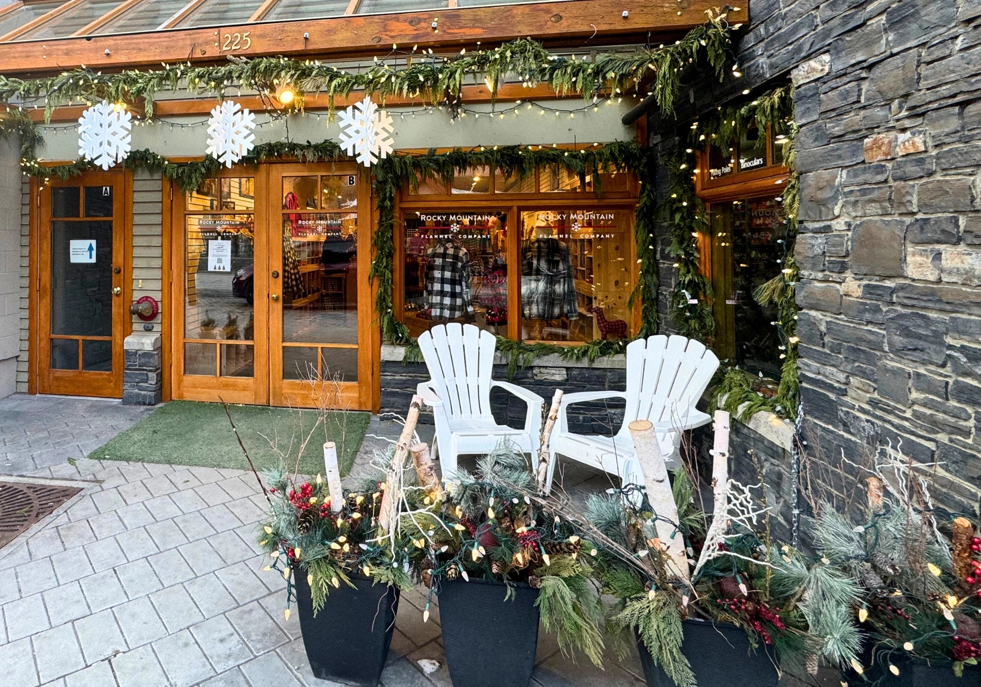 Our store in winter in Banff, Canada
